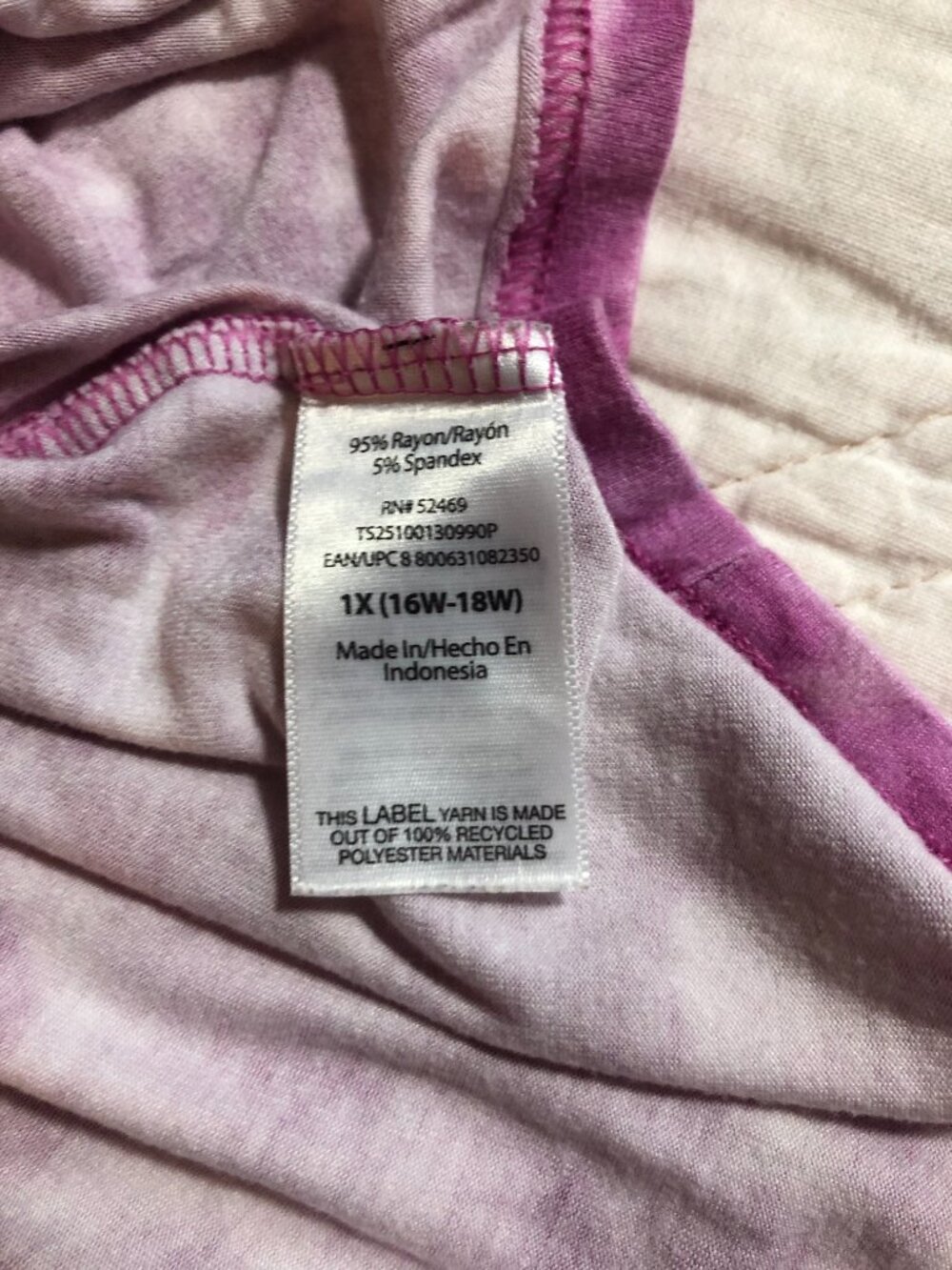 Terra & Sky Women’s Mumu Pink Tie Dyed Dress, Size 1X - Picture 12 of 12